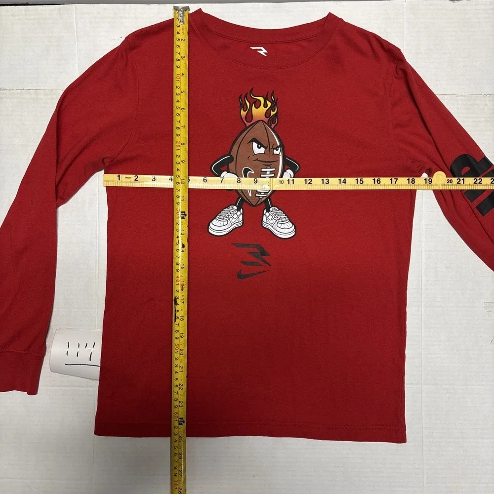 Nike 3Brand by Russell Wilson Boys XL Red Fired Up Graphic Long Sleeve Shirt